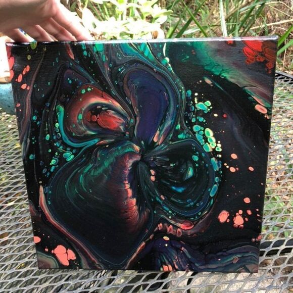 Psychedelic abstract original painting dark abyss - Picture 1 of 6